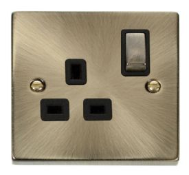 VPAB535BK  Deco Victorian 1 Gang 13A DP ‘Ingot’ Switch/Socket Outlet
